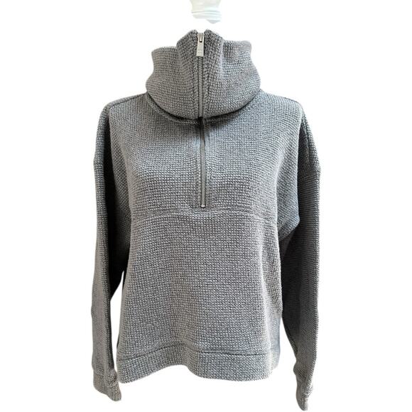 Sweaty Betty Women's Restful Boucle Half Zip Sweatshirt in Grey, M - Picture 1 of 10